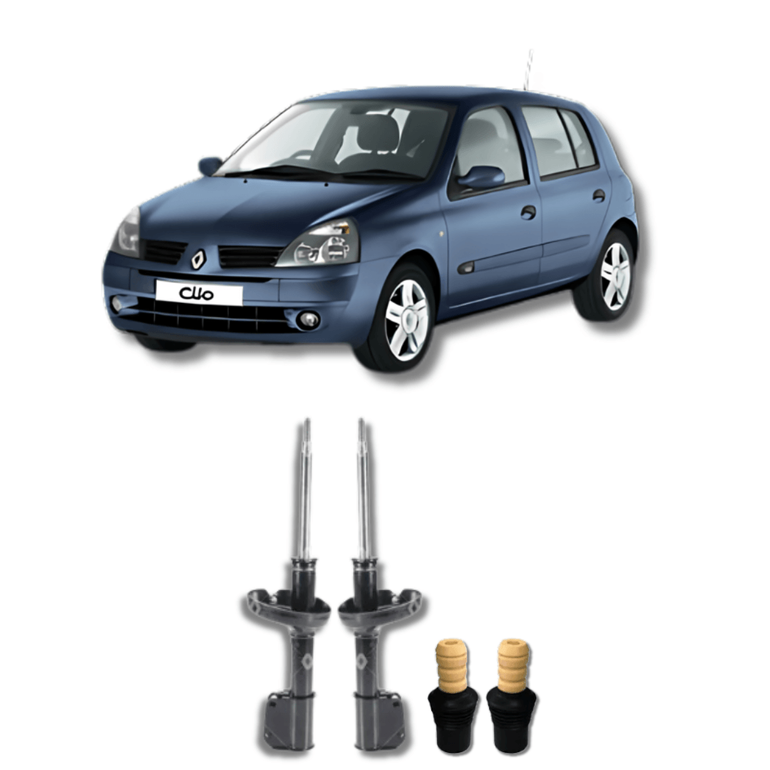 Amortecedores Dianteiros Renault Clio 2000 Até 2011 com Kit de Batentes e Guarda-Pó - Remanufaturado - Felipe Moura Auto Peças