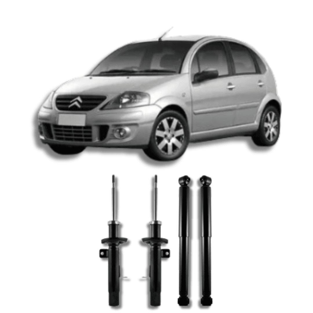 Kit Amortecedores Dianteiros e Traseiros Citroën C3 Prato Menor 2003 Até 2012 - Remanufaturado - Felipe Moura Auto Peças