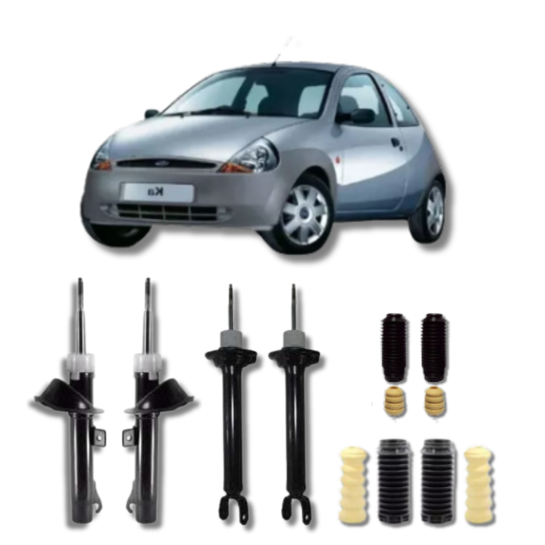 Kit Completo Amortecedores Dianteiros e Traseiros Ford Ka 2011 Até 2013 com Kit de Batentes e Guarda-Pó - Remanufaturado