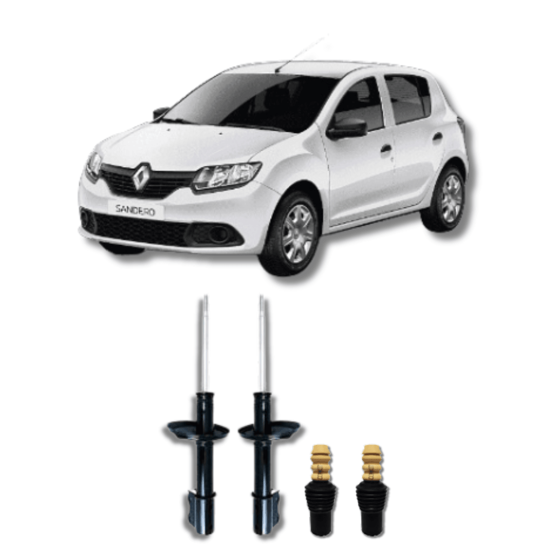 Amortecedores Dianteiros com Kits de Batentes e Guarda-Pó Logan/Sandero 2007 Até 2013 - Remanufaturado - Felipe Moura Auto Peças