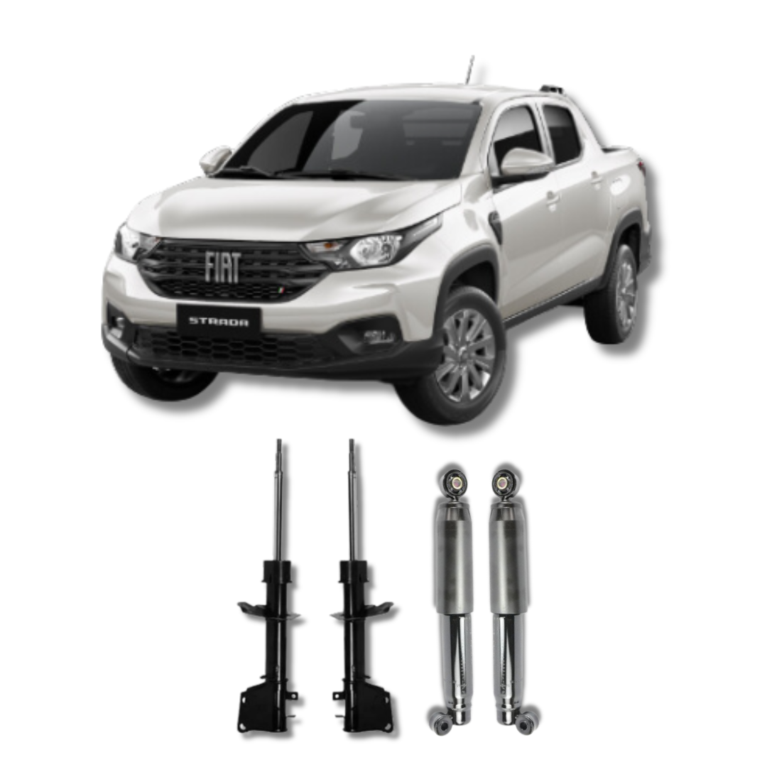 Kit Amortecedores Dianteiros e Traseiros Fiat Strada Freedom 2018 Até 2021 - Remanufaturado - Felipe Moura Auto Peças