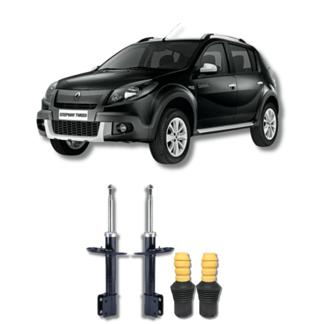 Amortecedores Dianteiros Logan/Sandero Stepway 2014 Até 2019 com Kit de Batentes e Guarda-Pó - Remanufaturado - Felipe Moura Auto Peças