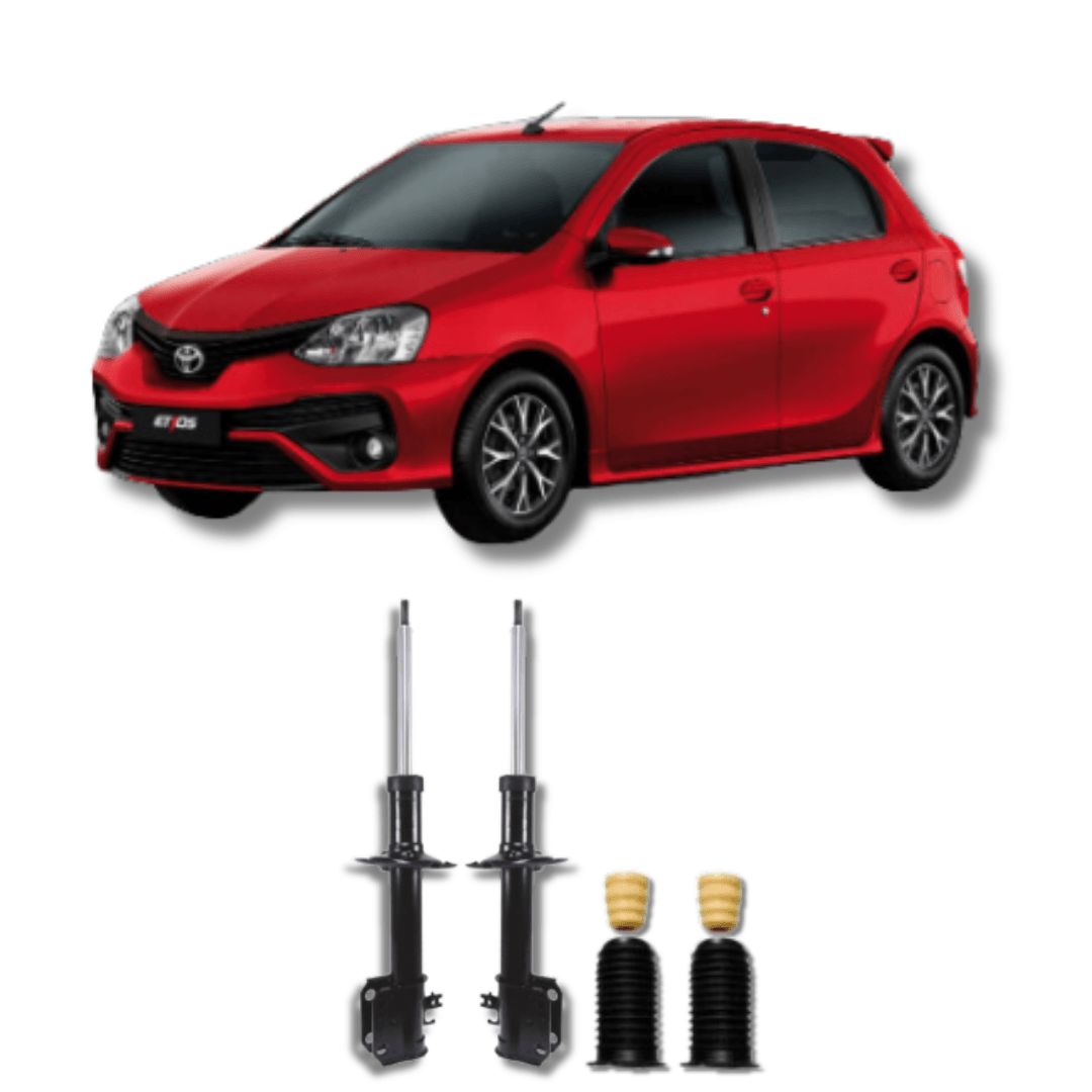 Amortecedores Dianteiros com Kits de Batentes e Guarda-Pó Toyota Etios 2012 Até 2021 - Remanufaturado - Felipe Moura Auto Peças