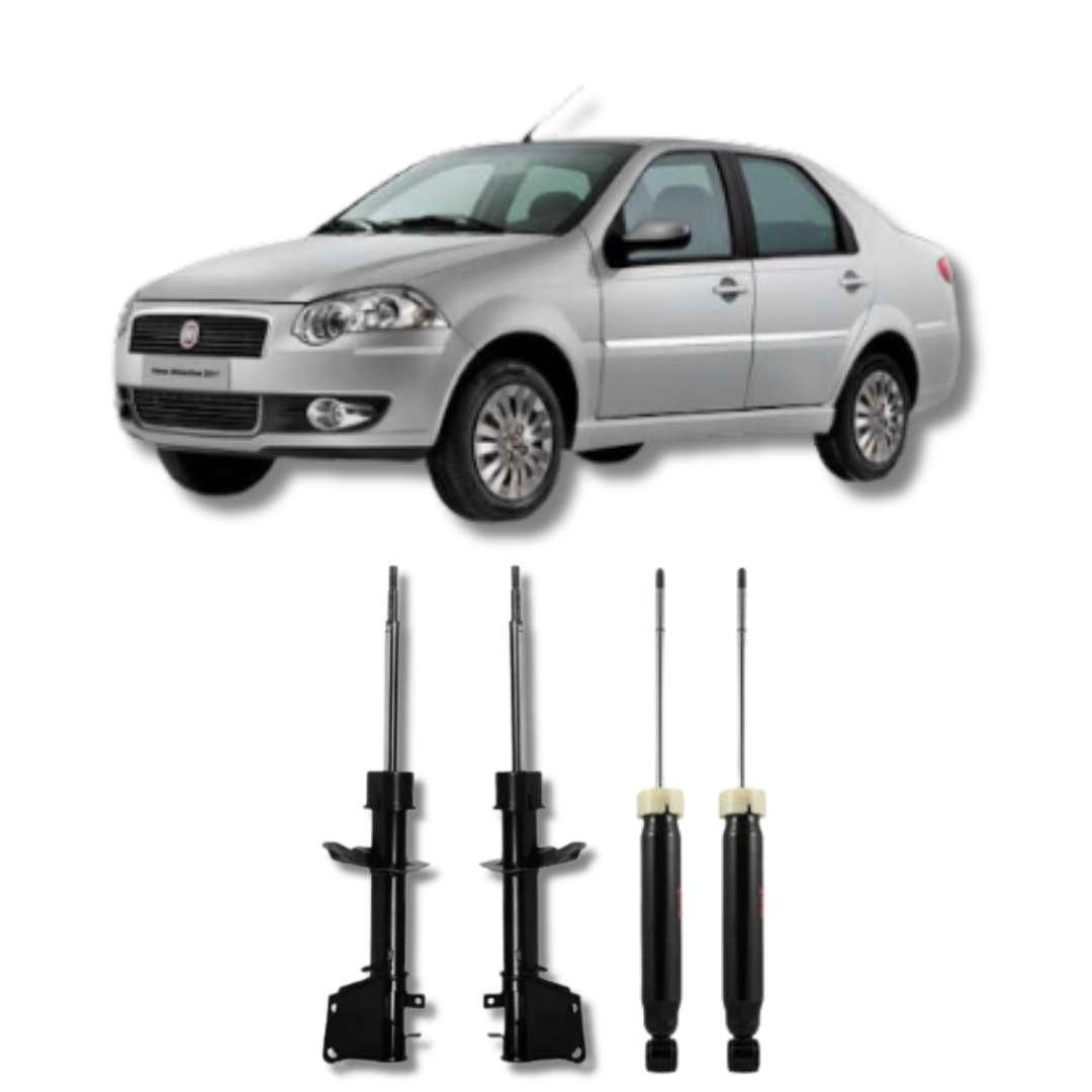 Kit Amortecedores Dianteiros e Traseiros Siena 1997 Até 2011 - Remanufaturado