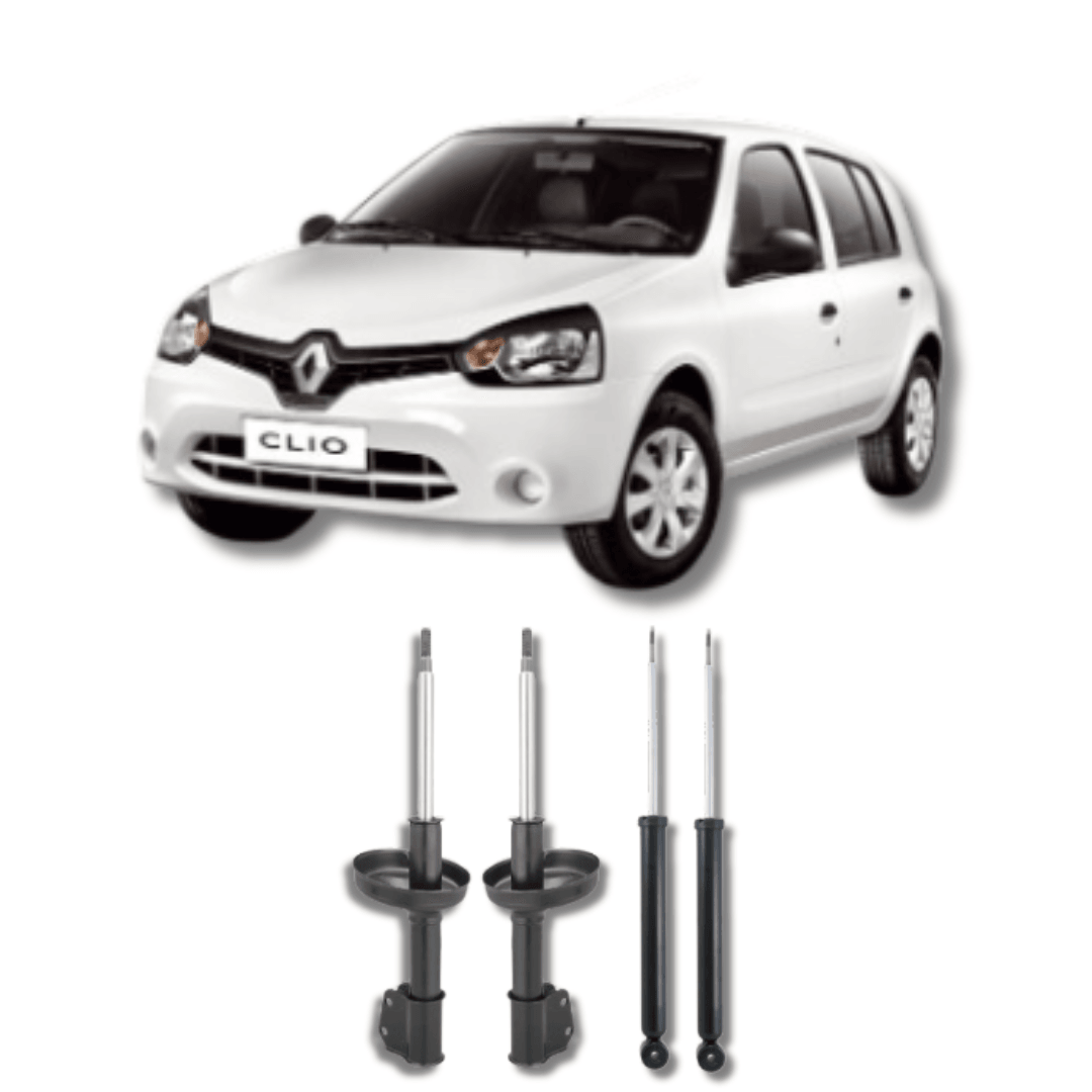 Kit Amortecedores Dianteiros e Traseiros Renault Clio Pé Inclinado 2013 Até 2016 - Remanufaturado - Felipe Moura Auto Peças