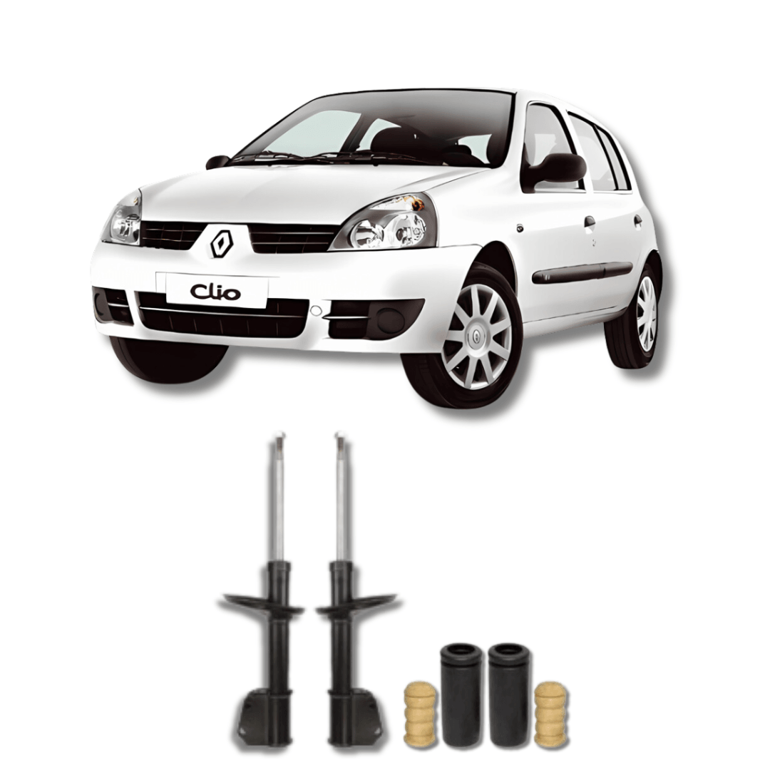 Amortecedores Dianteiros Renault Clio/Sandero Pé Inclinado 2011 Até 2012 com Kit de Batentes e Guarda-Pó - Remanufaturado - Felipe Moura Auto Peças