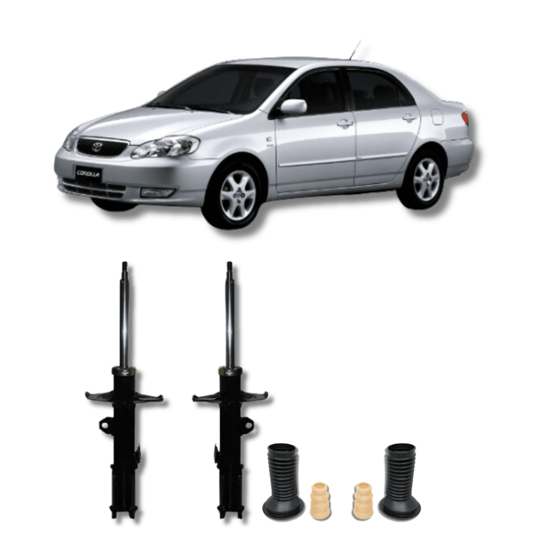 Amortecedores Dianteiros com Kit de Batentes e Guarda-Pó Toyota Corolla 2003 Até 2008 - Remanufaturado - Felipe Moura Auto Peças