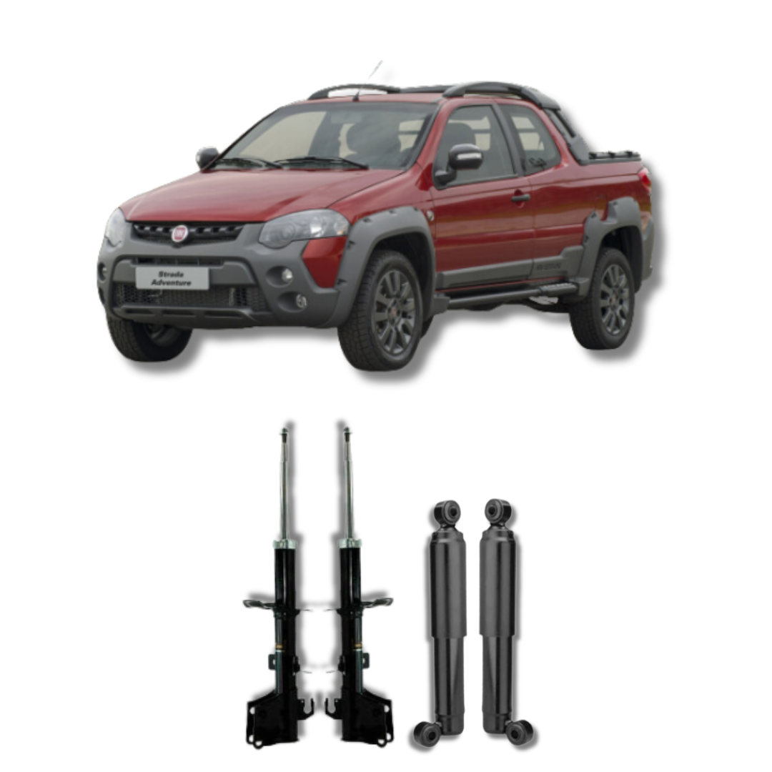 Kit Amortecedores Dianteiros e Traseiros Fiat Strada Locker 2008 Até 2017 - Remanufaturado - Felipe Moura Auto Peças