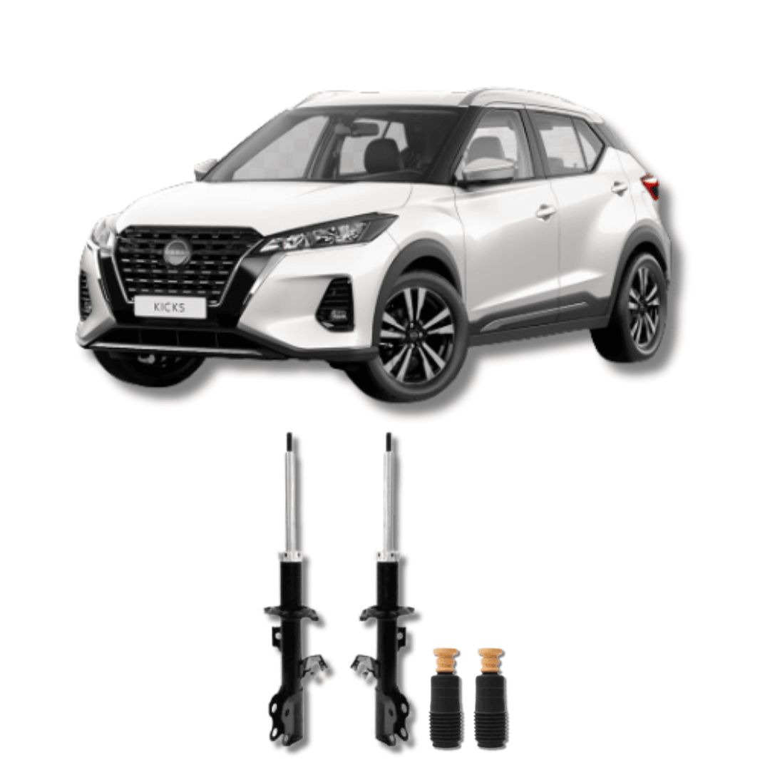 Amortecedores Dianteiros com Kit de Batentes e Guarda-Pó Nissan Kicks 2016 Até 2021 - Remanufaturado - Felipe Moura Auto Peças