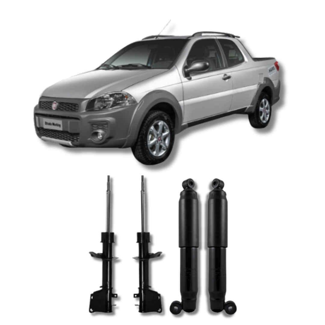 Kit Amortecedores Dianteiros e Traseiros Fiat Strada Fire 2002 Até 2017 - Remanufaturado - Felipe Moura Auto Peças