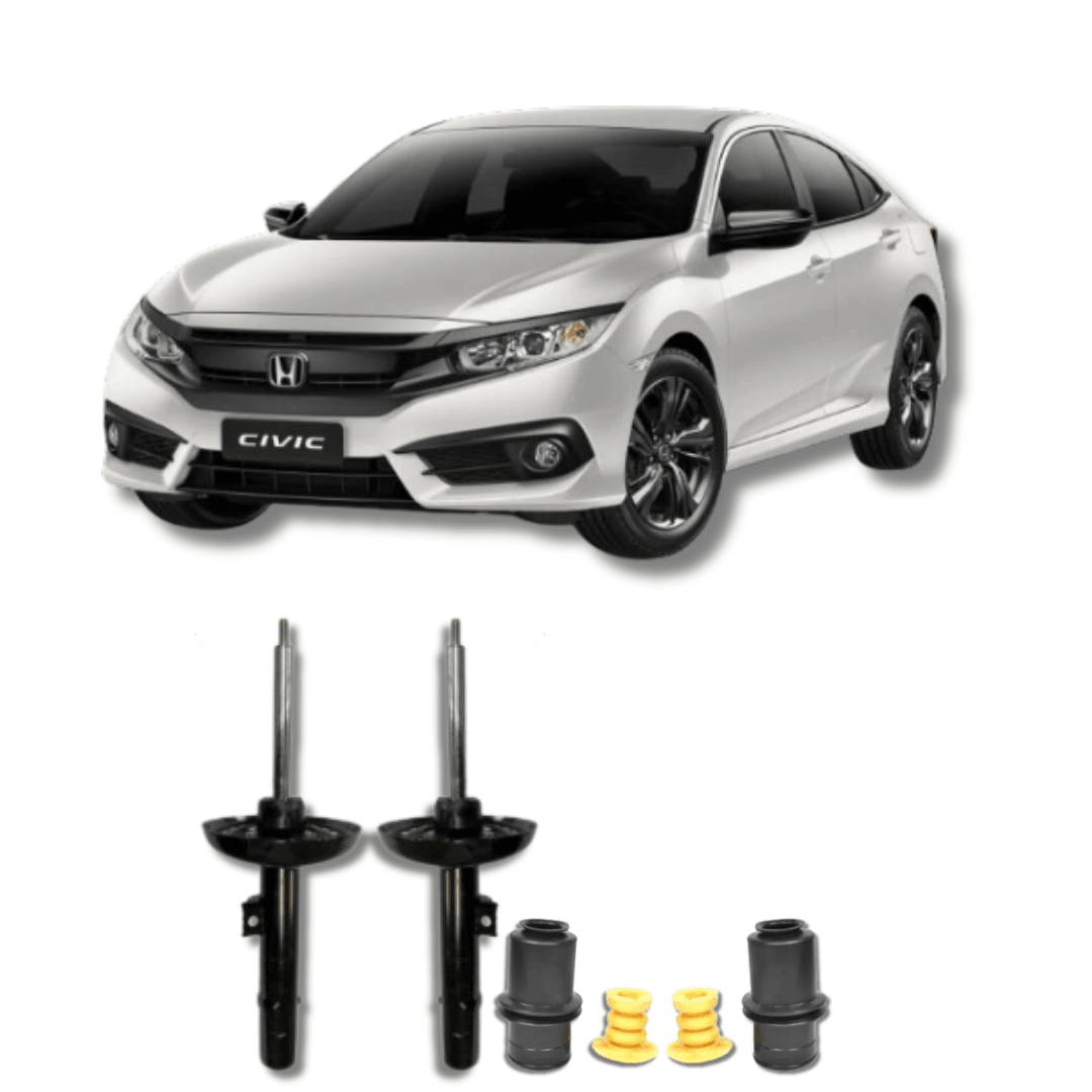 Amortecedores Dianteiros com Kits de Batentes e Guarda-Pó Honda Civic G-10 2017 até 2021 - Remanufaturado - Felipe Moura Auto Peças