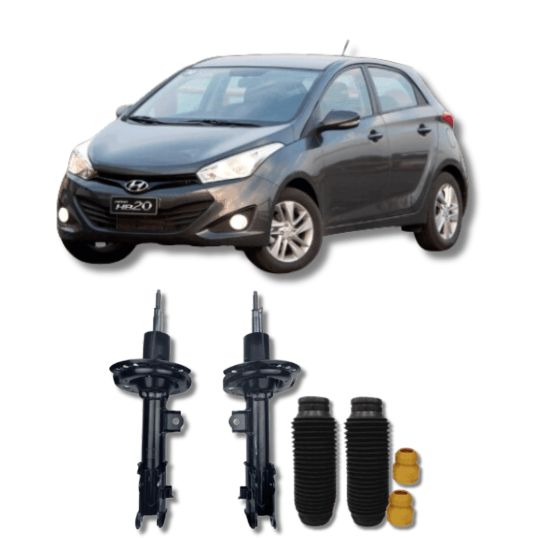 Amortecedores Dianteiros com Kit de Batentes e Guarda-Pó Hyundai HB20 2012 Até 2019 - Remanufaturado - Felipe Moura Auto Peças