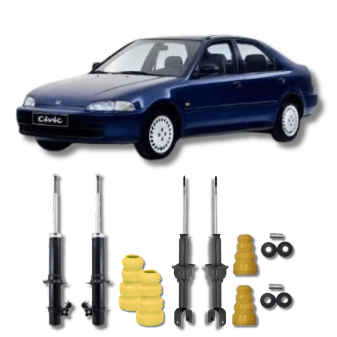 Kit Completo de Amortecedores Dianteiros e Traseiros com Acessórios Honda Civic 1992 Até 2000 - Remanufaturado - Felipe Moura Auto Peças