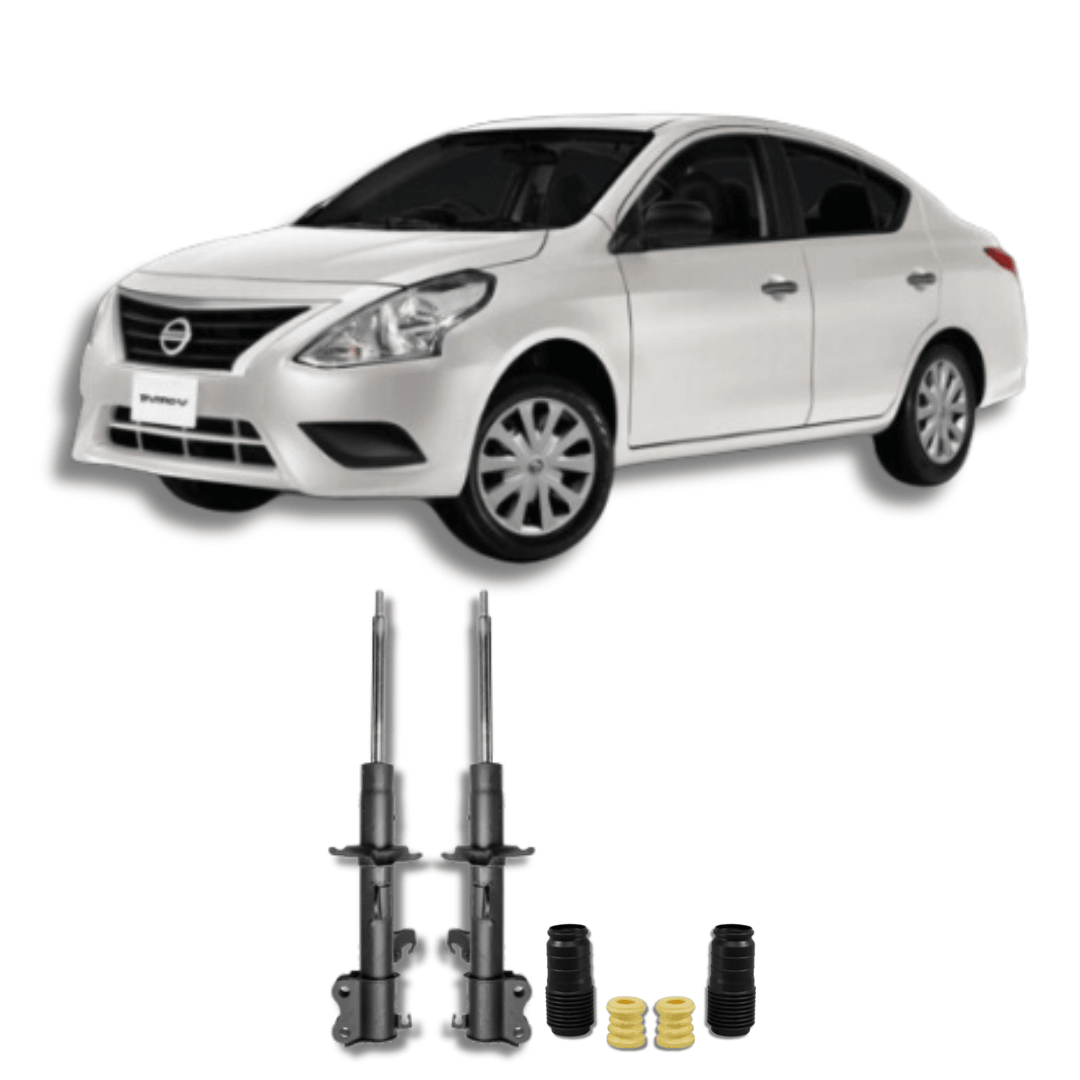 Amortecedores Dianteiros com Kits de Batentes e Guarda-Pó Nissan Versa/March 2014 até 2020 - Remanufaturado - Felipe Moura Auto Peças