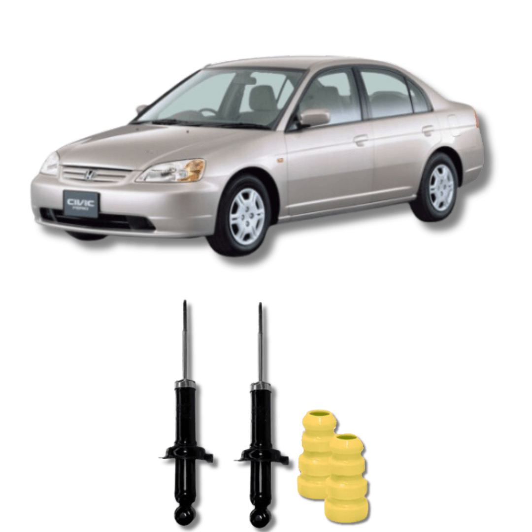 Amortecedores Traseiros com Kits de Batentes e Guarda-Pó Honda Civic 2001 Até 2005 - Remanufaturado - Felipe Moura Auto Peças