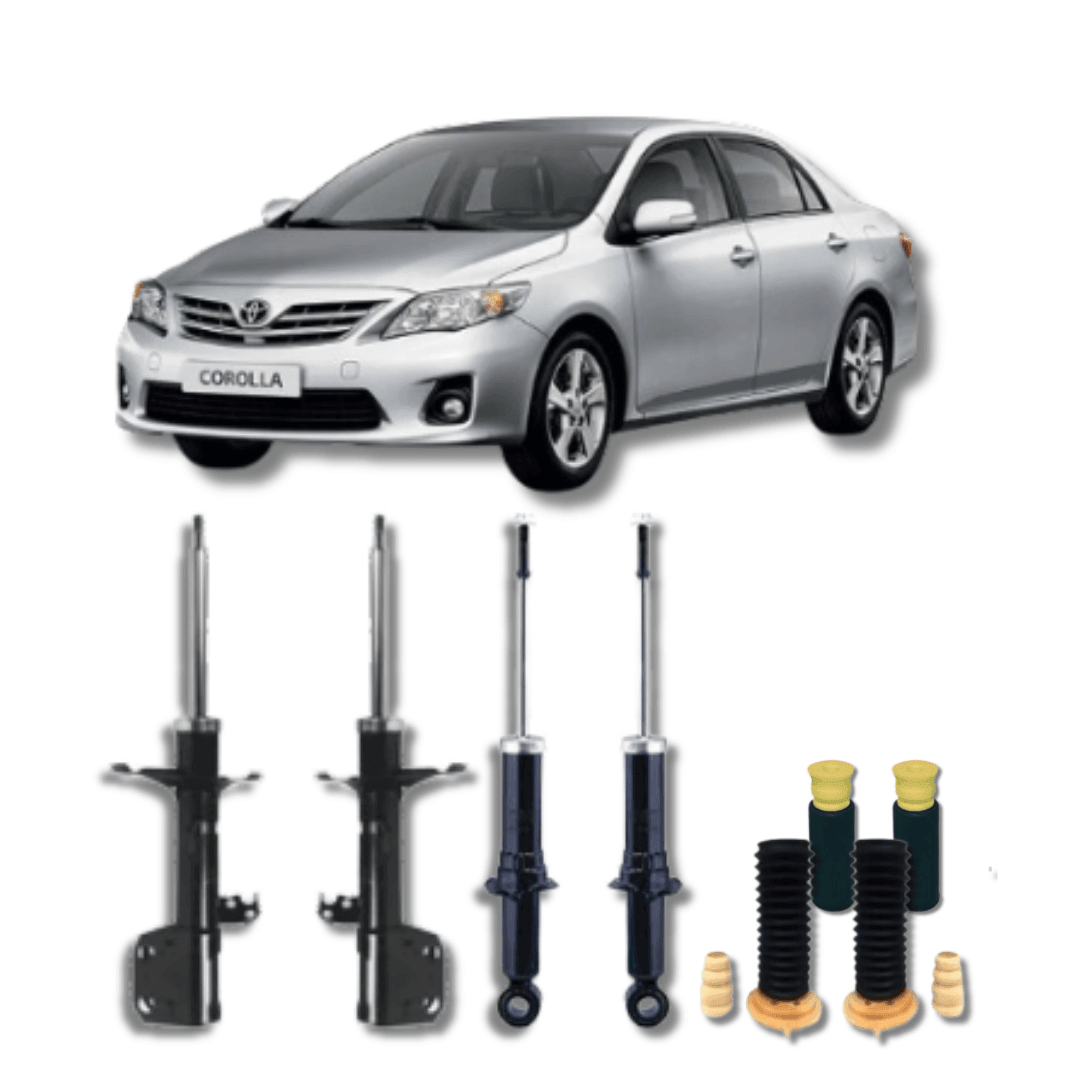 Kit Completo Amortecedores Dianteiros e Traseiros com Kits de Batentes e Guarda-Pó Toyota Corolla 2009 Até 2014 - Remanufaturado - Felipe Moura Auto Peças