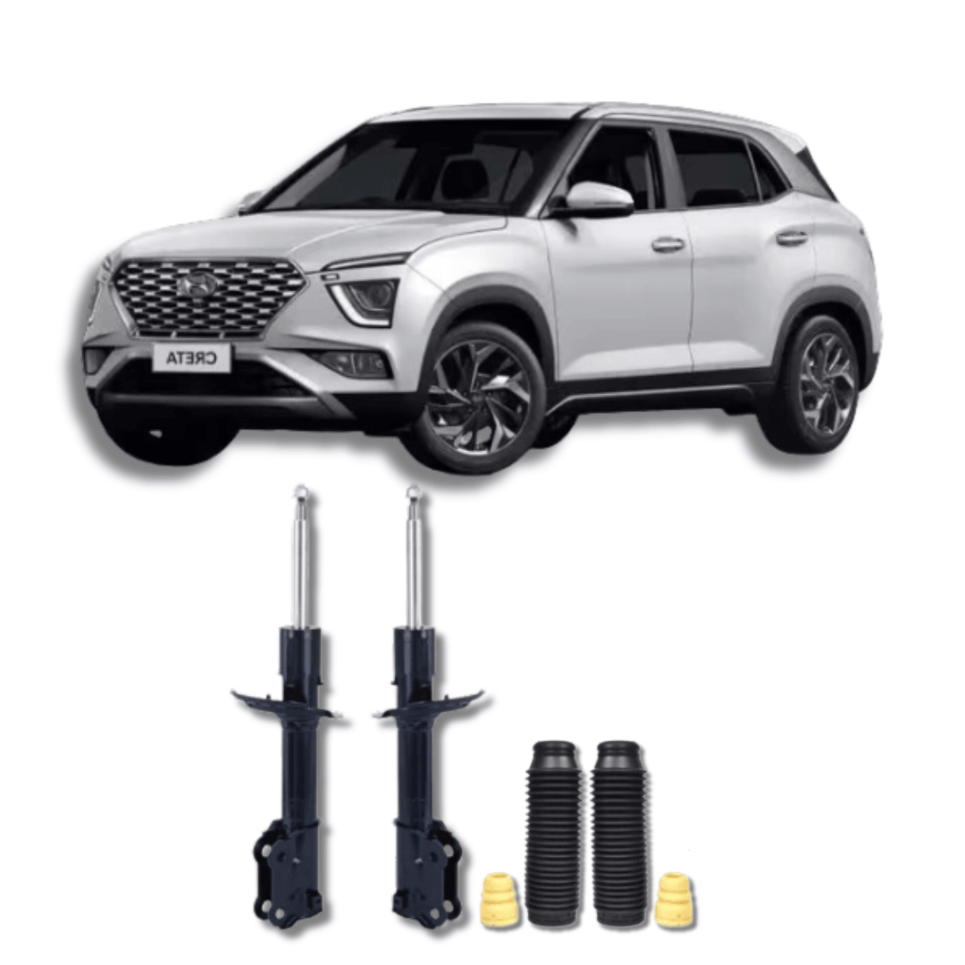 Amortecedores Dianteiros com Kits de Batentes e Guarda-Pó Hyundai Creta 2015 Até 2024 - Remanufaturado - Felipe Moura Auto Peças