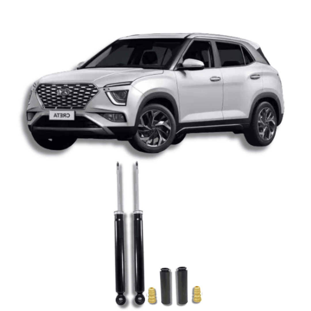 Amortecedores Traseiros com Kits de Batentes e Guarda-Pó Hyundai Creta 2015 Até 2024 - Remanufaturado - Felipe Moura Auto Peças