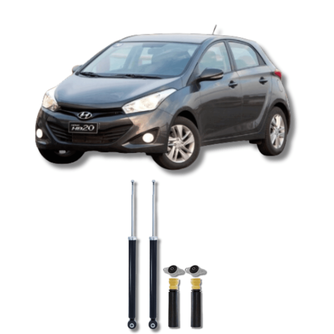 Amortecedor Traseiro com Kit de Batentes e Guarda-Pó Hyundai HB20 2012 Até 2019 - Remanufaturado - Felipe Moura Auto Peças