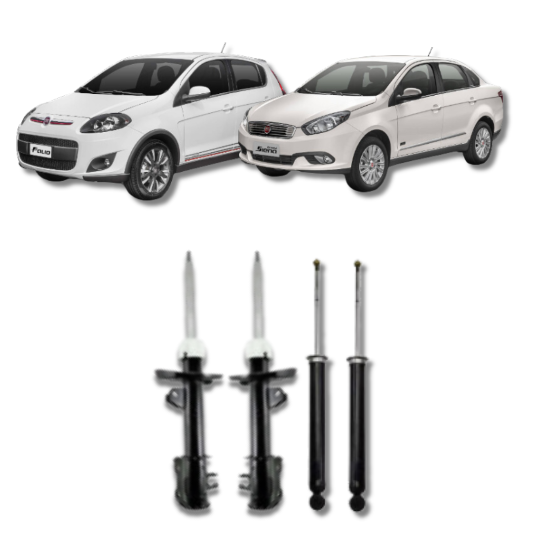 Kit Amortecedores Dianteiros e Traseiros Novo Palio/Grand Siena 2012 Até 2021 - Remanufaturado - Felipe Moura Auto Peças