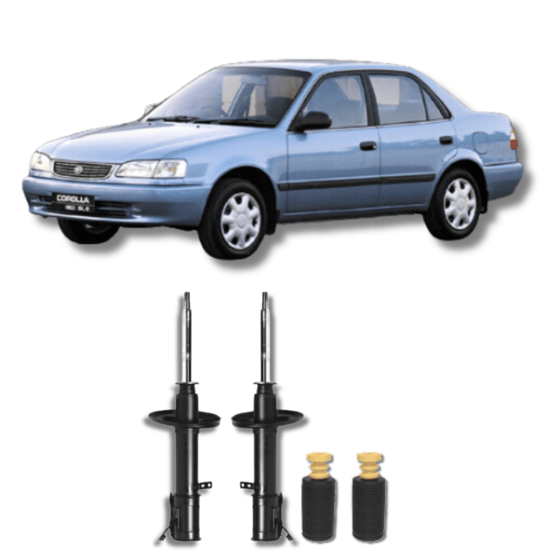 Amortecedores Dianteiros com Kit de Batentes e Guarda-Pó Toyota Corolla 1992 Até 2002 - Remanufaturado - Felipe Moura Auto Peças