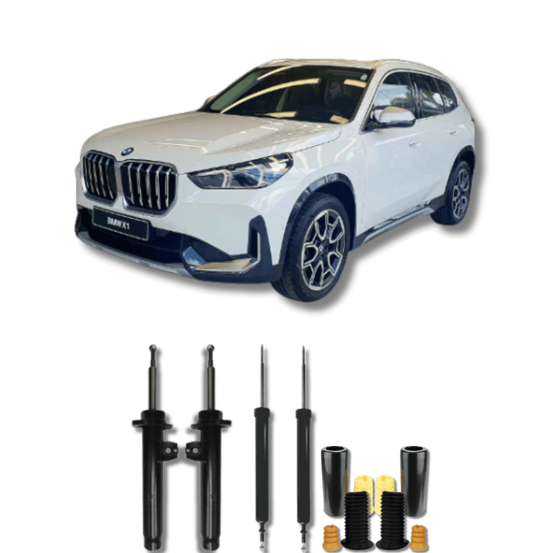 Kit Completo de Amortecedores Dianteiros e Traseiros com Kits de Batentes e Guarda-Pó BMW X1 2010 Até 2022 - Remanufaturado - Felipe Moura Auto Peças