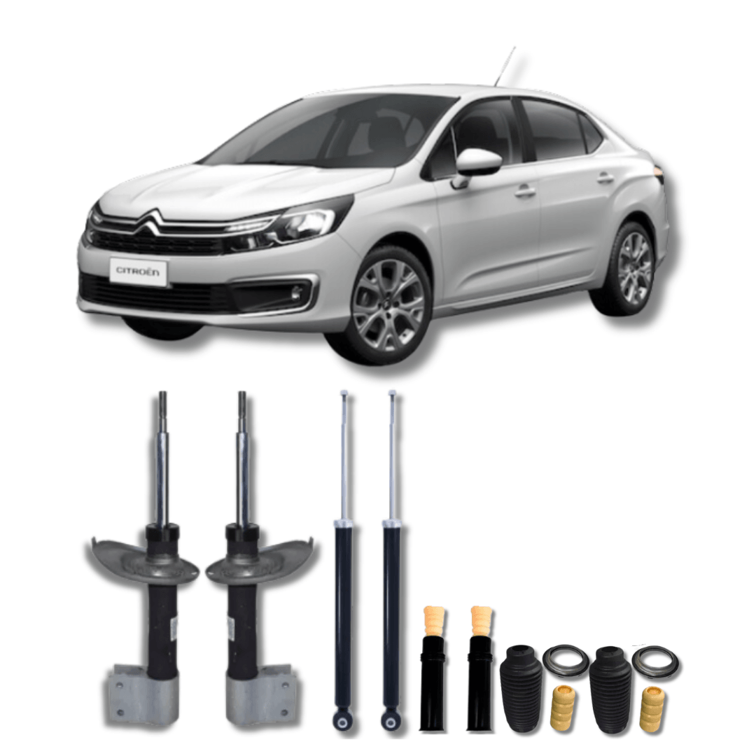 Kit Completo Amortecedores com Kits de Batentes e Guarda-Pó Citroën C4 Pallas 2007 até 2014 - Remanufaturado - Felipe Moura Auto Peças