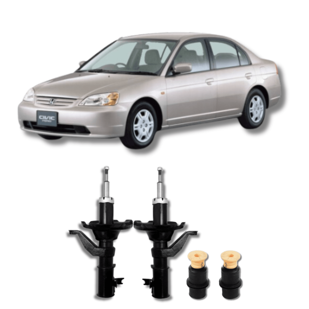 Amortecedores Dianteiros com Kits de Batentes e Guarda-Pó Honda Civic 2001 Até 2005 - Remanufaturado - Felipe Moura Auto Peças