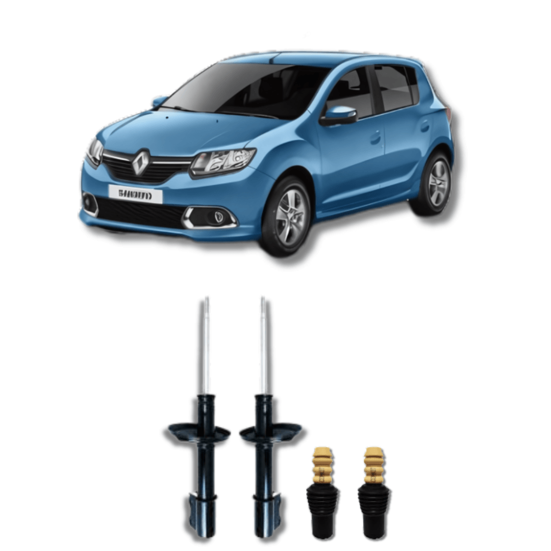 Amortecedores Dianteiros Logan/Sandero Stepway 2007 Até 2013 com Kit de Batentes e Guarda-Pó - Remanufaturado - Felipe Moura Auto Peças