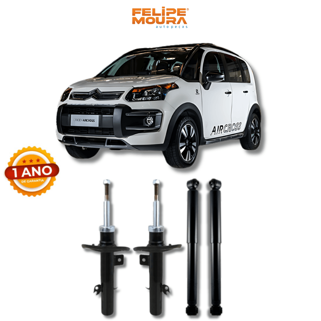 Kit Amortecedores Dianteiros e Traseiros Citroën Aircross/Prato Maior 2010 Até 2017 - Remanufaturado - Felipe Moura Auto Peças