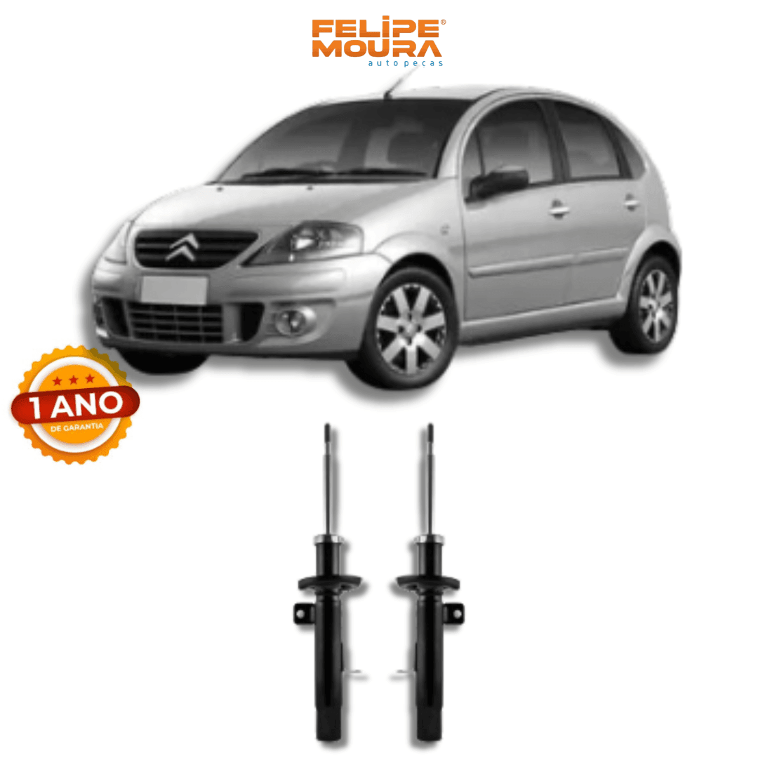 Amortecedor Dianteiro Citroën C3 Prato Menor 2003 Até 2012 - Remanufaturado - Felipe Moura Auto Peças