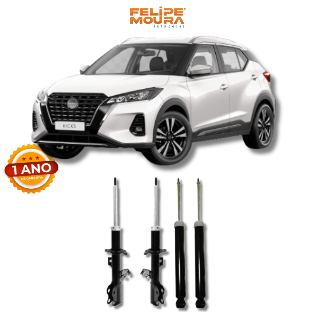 Kit Amortecedores Dianteiros e Traseiros Nissan Kicks 2016 Até 2021 - Remanufaturado - Felipe Moura Auto Peças