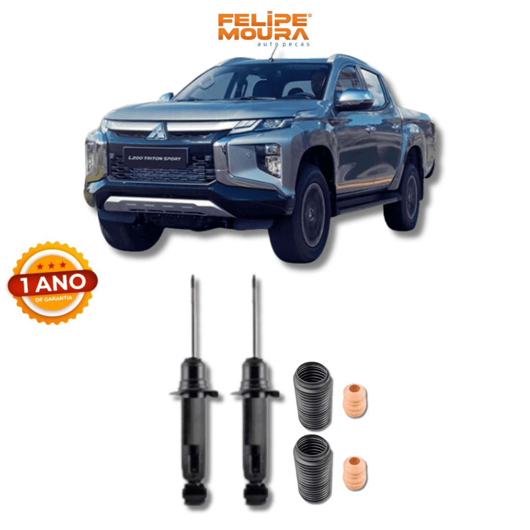 Amortecedores Dianteiros com Kit de Batentes e Guarda-Pó Mitsubishi L200 2007 Até 2012 - Remanufaturado - Felipe Moura Auto Peças
