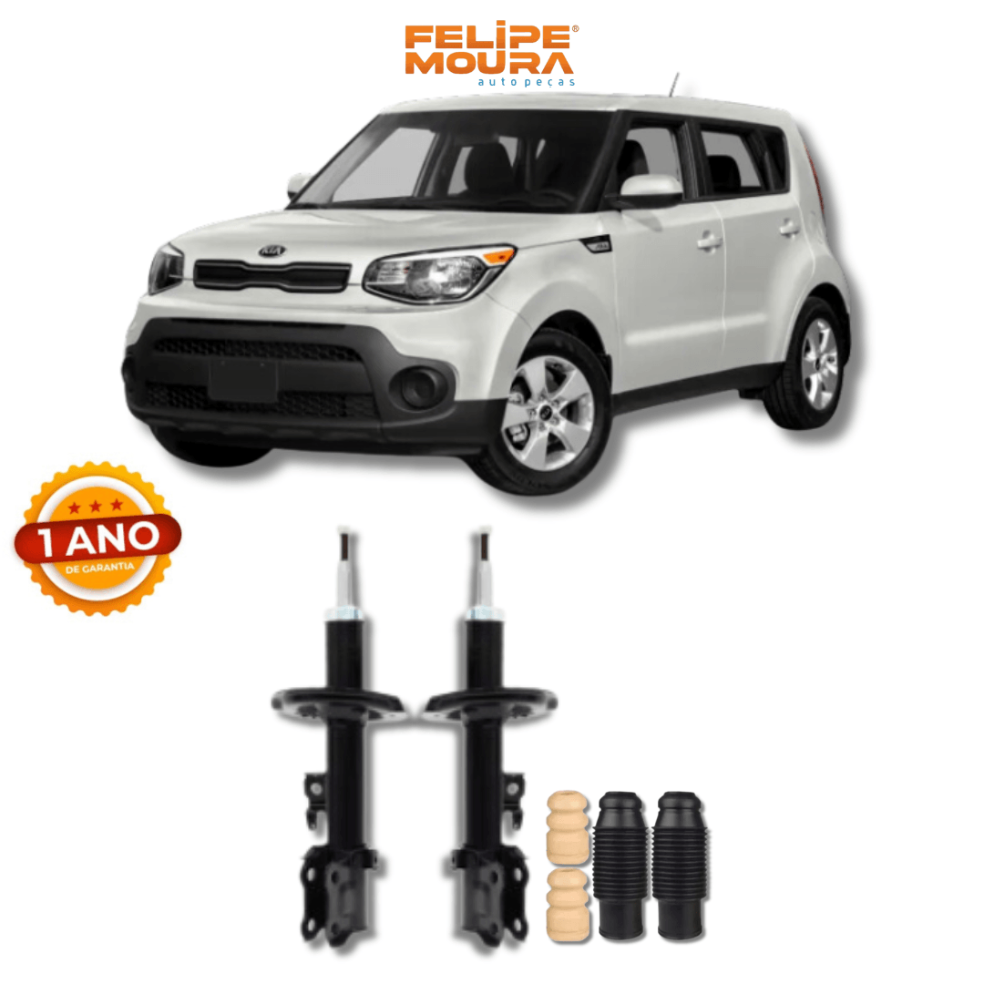 Amortecedores Dianteiros com Kit de Batentes e Guarda-Pó Kia Soul 2008 Até 2020 - Remanufaturado - Felipe Moura Auto Peças
