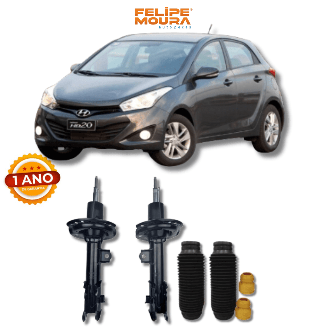 Amortecedores Dianteiros com Kit de Batentes e Guarda-Pó Hyundai HB20 2012 Até 2019 - Remanufaturado - Felipe Moura Auto Peças