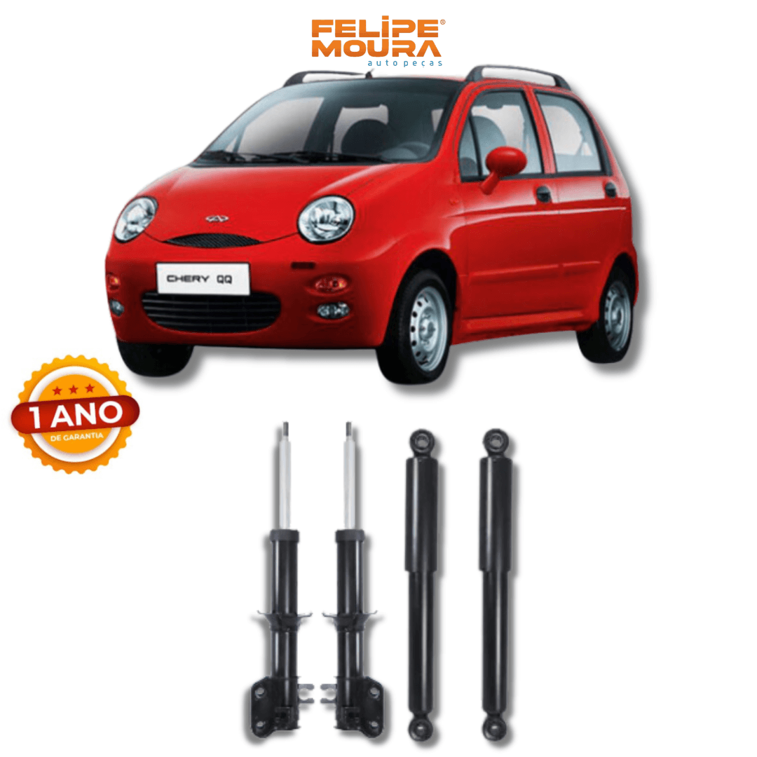 Kit Amortecedores Dianteiros e Traseiros Chery QQ 2011 Até 2024 - Remanufaturado - Felipe Moura Auto Peças