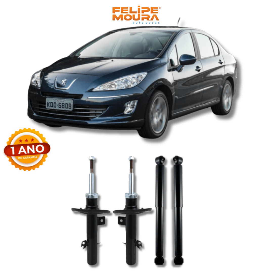 Kit Amortecedores Dianteiros e Traseiros Peugeot 408 2008 Até 2015 - Remanufaturado - Felipe Moura Auto Peças