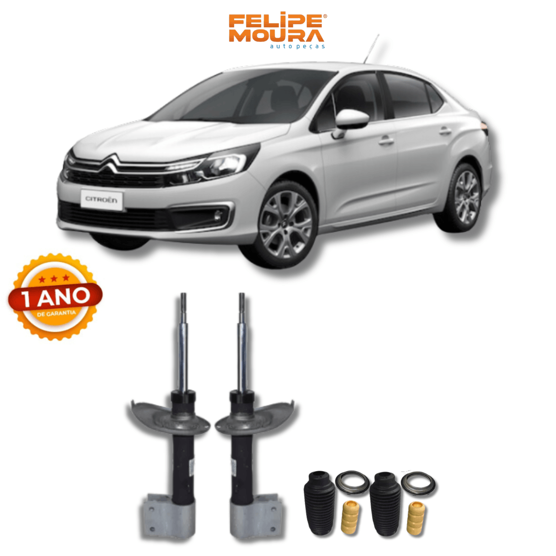 Amortecedores Dianteiros com Kits de Batentes e Guarda-Pó Citroën C4 Pallas 2007 até 2014 - Remanufaturado - Felipe Moura Auto Peças