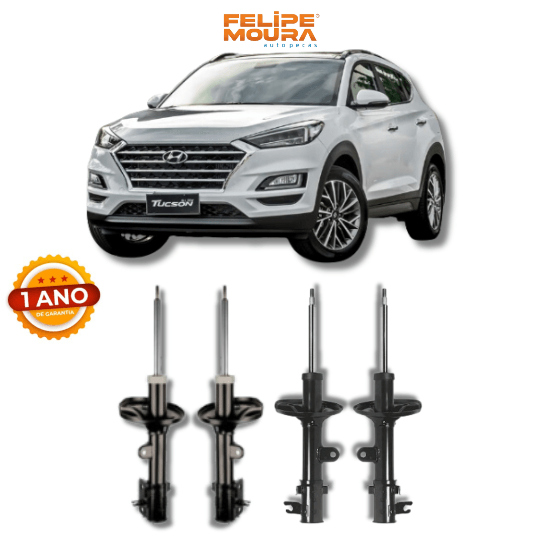 Kit Amortecedores Dianteiros e Traseiros Hyundai Tucson 2004 Até 2010 - Remanufaturado - Felipe Moura Auto Peças
