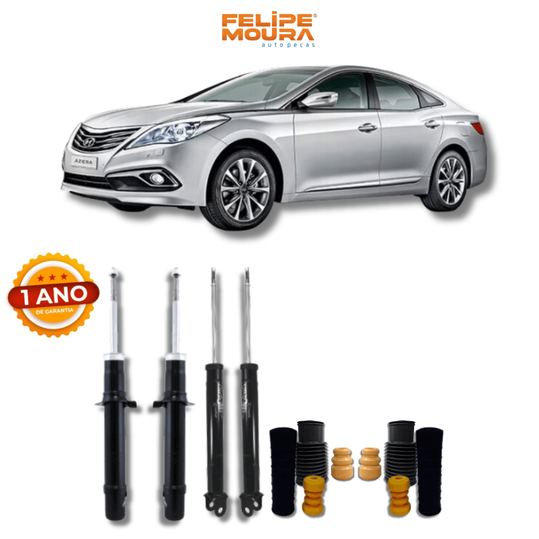 Kit Completo de Amortecedores Dianteiros e Traseiros com Acessórios Hyundai Azera 2008 Até 2017 - Remanufaturado - Felipe Moura Auto Peças