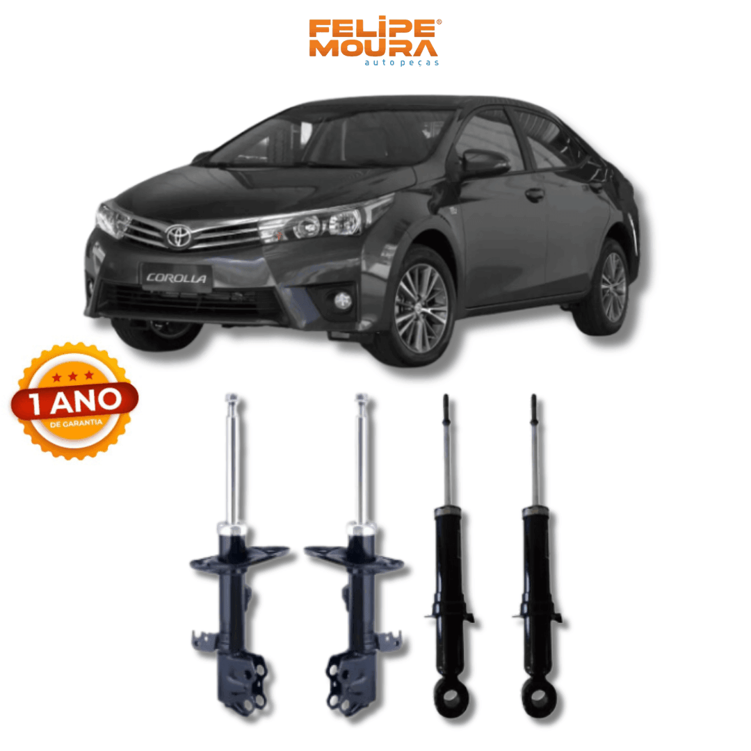 Kit Amortecedores Dianteiros e Traseiros Toyota Corolla Altis 2015 Até 2020 - Remanufaturado - Felipe Moura Auto Peças