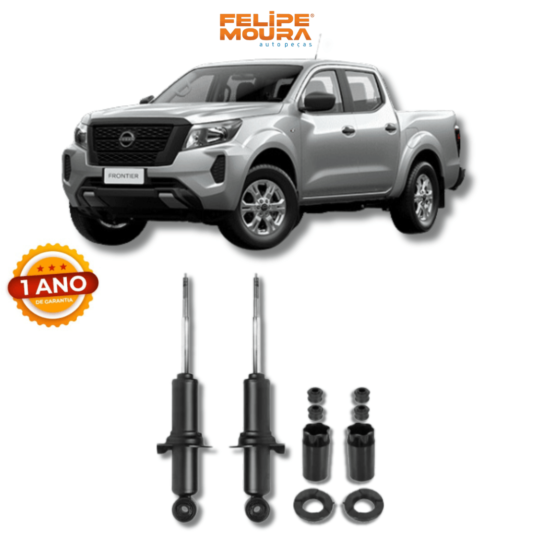 Amortecedores Dianteiros com Kit de Batentes e Guarda-Pó Nissan Frontier 2002 Até 2016 - Remanufaturado - Felipe Moura Auto Peças