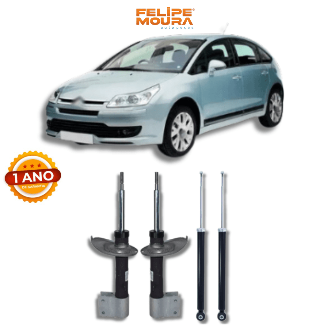 Kit Amortecedores Dianteiros e Traseiros Citroën C4 2008 até 2020 - Remanufaturado - Felipe Moura Auto Peças