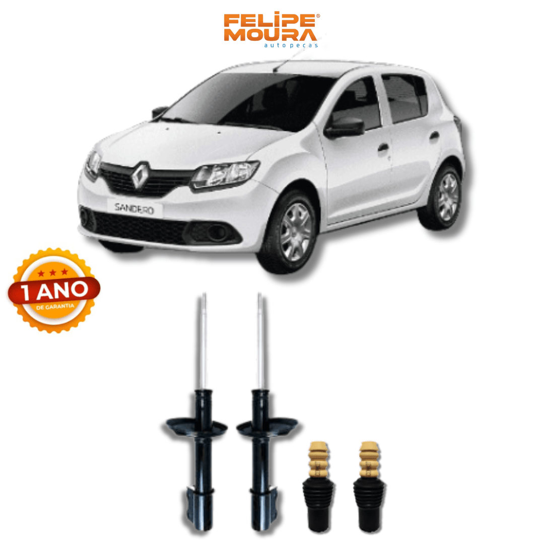 Amortecedores Dianteiros com Kits de Batentes e Guarda-Pó Logan/Sandero 2007 Até 2013 - Remanufaturado - Felipe Moura Auto Peças