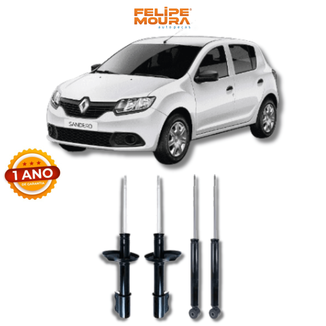 Kit Amortecedores Dianteiros e Traseiros Logan/Sandero 2007 Até 2013 - Remanufaturado - Felipe Moura Auto Peças