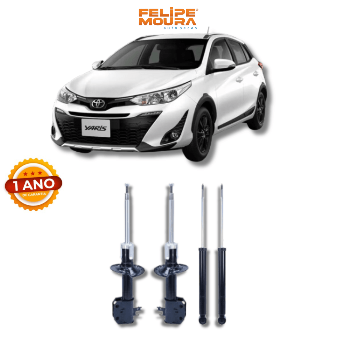 Kit Amortecedores Dianteiros e Traseiros Toyota Yaris 2018 Até 2024 - Remanufaturado - Felipe Moura Auto Peças