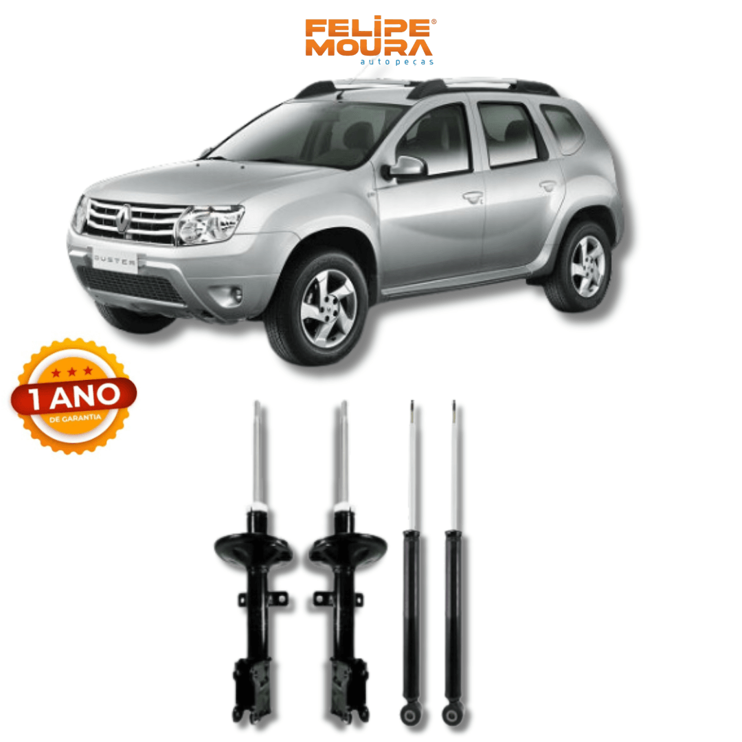 Kit Amortecedores Dianteiros e Traseiros Renault Duster 2011 Até 2018 - Remanufaturado - Felipe Moura Auto Peças