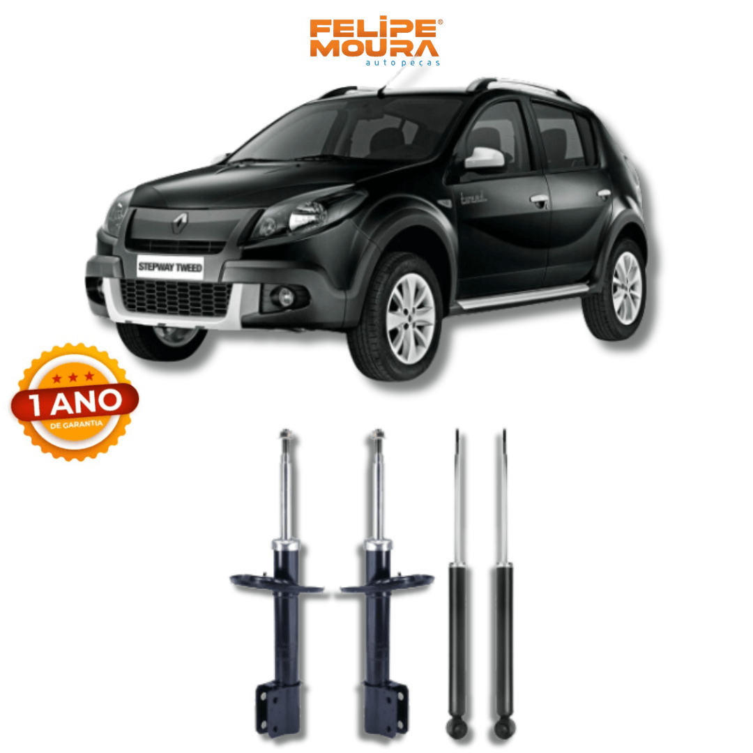 Kit Amortecedores Dianteiros e Traseiros Logan/Sandero Stepway 2014 Até 2019 - Remanufaturado - Felipe Moura Auto Peças