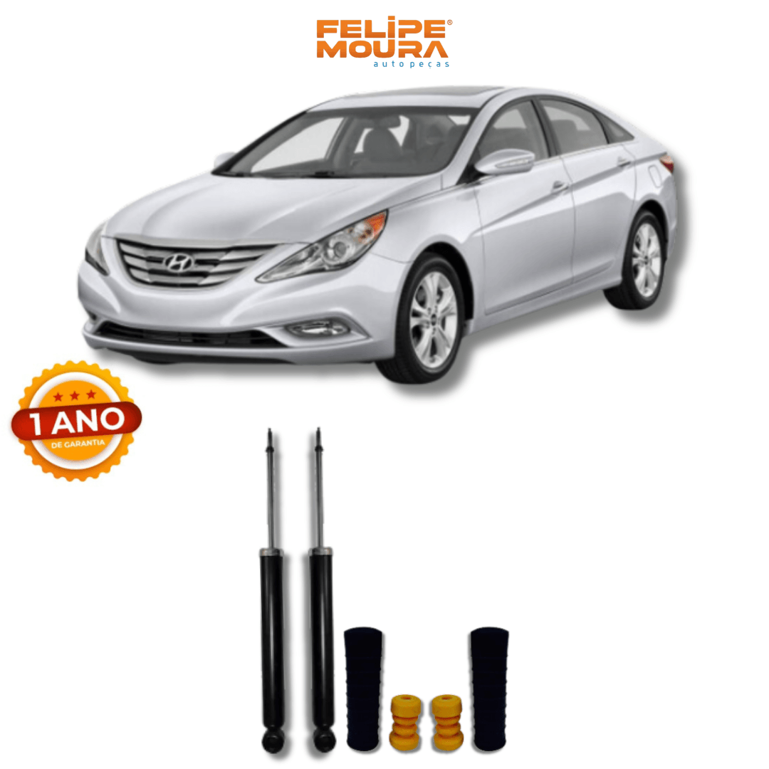 Amortecedores Traseiros com Kit de Batentes e Guarda-Pó Hyundai Sonata 1985 Até 2019 - Remanufaturado - Felipe Moura Auto Peças