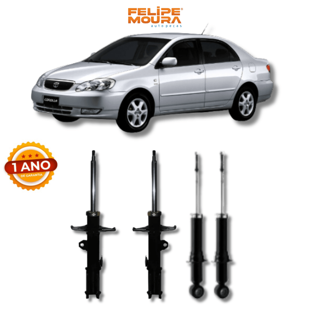 Kit Amortecedores Dianteiros e Traseiros Toyota Corolla 2003 Até 2008 - Remanufaturado - Felipe Moura Auto Peças